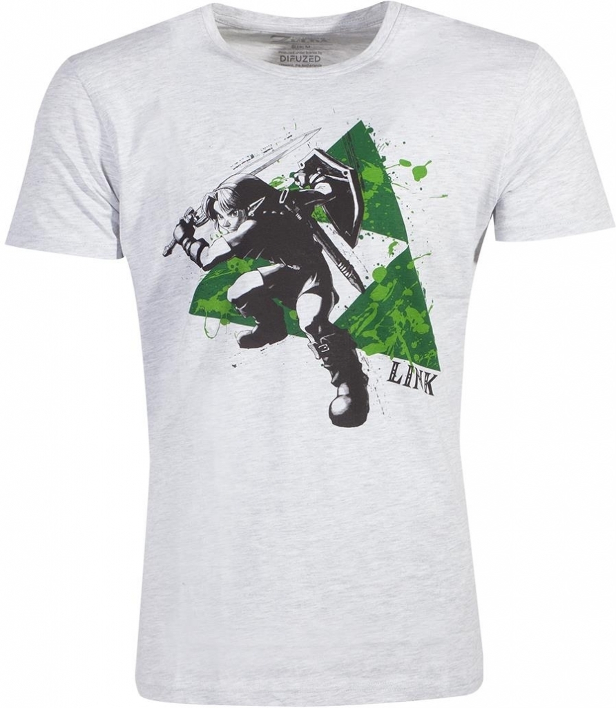 Nintendo Zelda Heren Tshirt -2XL- Splatter Triforce Grijs