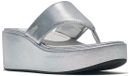 FitFlop Platfforms Wedge Toe-Post Sandals ZILVER - Maat 40
