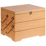 APS 11711 buffet box van licht eikenhout, 70,5 cm x 37 cm, H: 53,5 cm, incl. beschrijfbare onderkant van het deksel voor ruimtebesparend gebruik op het buffet