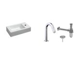 Wiesbaden FonteinPack Rhea Keramiek Rechts 45.5x26x12cm Chroom (Keuze uit 20 kranen)