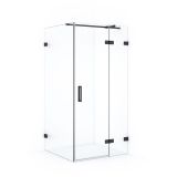 Maxaro Douchecabine Diamond 90x80cm 8mm Helder Veiligheidsglas Zwart Chroom met Draaideur