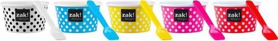 Zak!Designs Dotty Ijsschaaltje - Incl. Lepel - Melamine - Ã˜ 8 x 5,5 cm - Blauw