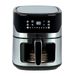 Jocca Heteluchtfriteuse, 6,5 l, zwart, olievrije friteuse met venster, Air Fryer, vermogen 1600 W, oververhittingsbeveiliging, led-touchscreen, zilver/zwart
