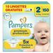 Pampers Premium Protection Couches Taille 2 x150 + 10 Lingettes Bébé