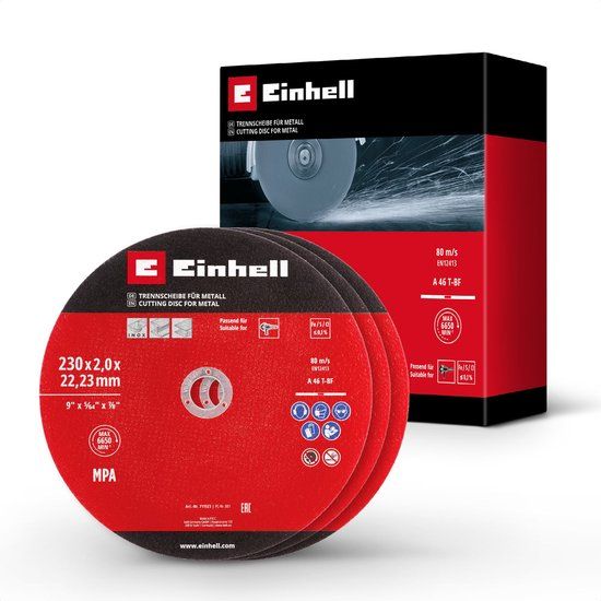 Einhell 3-delige dunne slijpschijfset voor metaal, Ø 230 mm