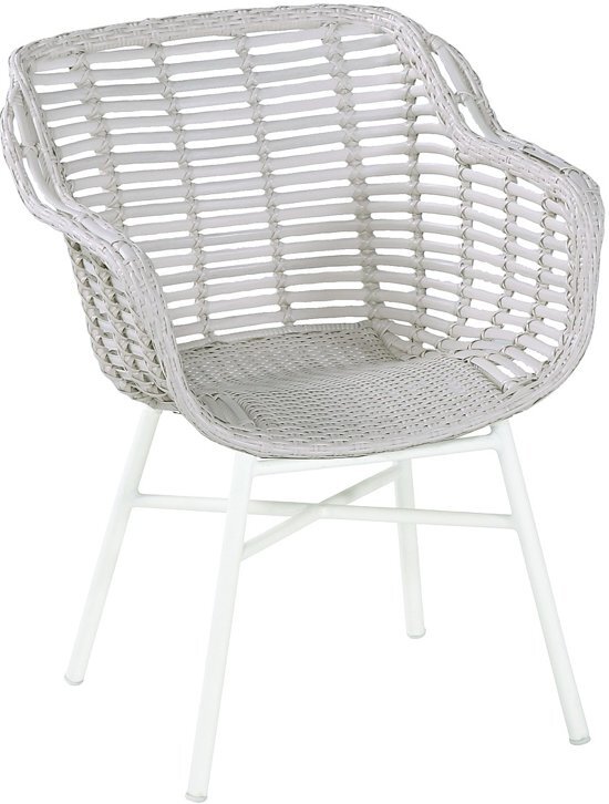 Hartman Cecilia Dining Tuinstoel Armleuningen - Ivoor Wicker - Aluminium Poten