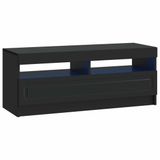 vidaXL LED tv-meubel Zwart Bewerkt hout