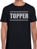 Bellatio Decorations Shoppartners Bv Zwart Topper shirt in zilveren glitter letters heren - Toppers dresscode kleding XL