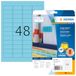 HERMA 4368 Gekleurde etiketten A4 afneembaar (45,7 x 21,2 mm, 20 velles, papier, mat) zelfklevend, bedrukbaar, verwijderbaar en opnieuw klevende kleurenlabels, 960 etiketten voor printer, blauw