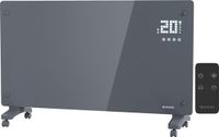 Auronic Elektrische Kachel – 2500W – Convectorkachel met Thermostaat, Timer en Afstandsbediening – Glazen Paneelverwarming – Badkamerverwarming – Grijs