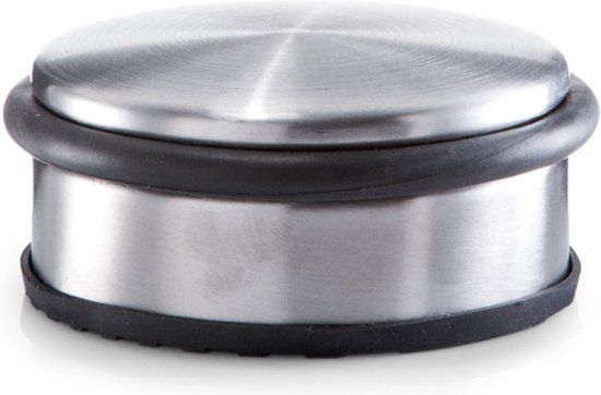 ZELLER 13801 Deurstopper - RVS - Zwart/Roestvrijstaal - 10 x 4,5 cm
