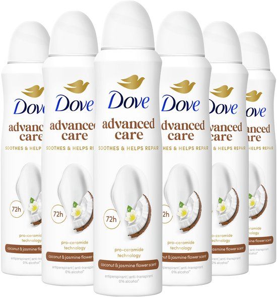 Dove Advanced Care Anti-Transpirant Deodorant Spray - Coconut & Jasmine Flower - 6 x 150 ml - Voordeelverpakking
