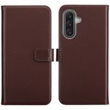 Selencia Hoesje - Echt Lederen Bookcase - Bruin - Geschikt voor Samsung Galaxy A17 (5G) / A17 (4G)