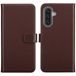 Selencia Hoesje - Echt Lederen Bookcase - Bruin - Geschikt voor Samsung Galaxy A17 (5G) / A17 (4G)