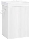 vidaXL Wasmand met 2 vakken 72 L bamboe wit