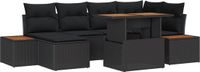 vidaXL Tuinbank Set Zwart Polyrattan