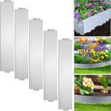 Merkloos Borderrand Tuinafboording flexibel Graskanten Metalen Maairand Gegalvaniseerd Paadranden Zilver 100x15cm 50m