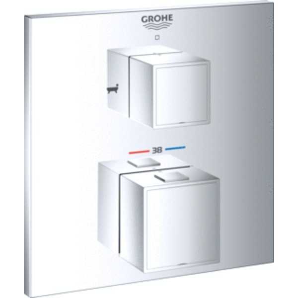 GROHE Grohtherm cube afdekset thermostaat met omstel chroom 24155000
