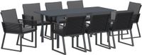 vidaXL Tuinset, 9-delig, antraciet, polyrotan