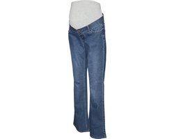 Mama Licious Dark Medium Blue Denim Flared Fit Maternity Jeans W31 X L32