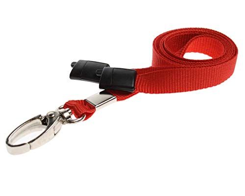 ALG ID Cards® Rode Lanyard met Veiligheidsafbraak en Metalen Clip