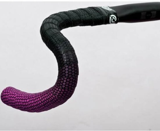 Bike Ribbon Stuurlint Silicon Hexagon Zwart - Roze