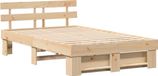 vidaXL Bedframe met hoofdeinde Bruin 120 x 200 cm Massief grenenhout