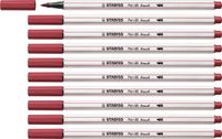STABILO Brushstift Pen 568/50 donkerrood - 10 stuks