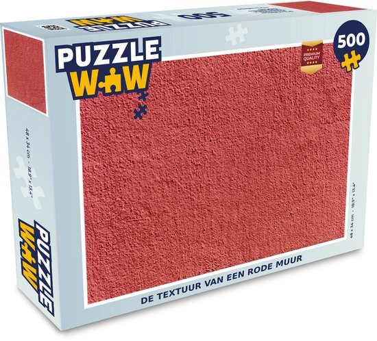 MuchoWow Puzzel Beton - Muur - Rood - Legpuzzel - Puzzel 500 stukjes - Sinterklaas cadeautjes - Sinterklaas voor grote kinderen