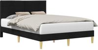 vidaXL Bedframe met hoofdeinde, zwart, 140 x 200 cm, stof