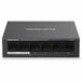 Mercusys MS106LP PoE Switch Unmanaged, 6 × 10/100 Mbps-poorten met 4 x PoE+ poorten, Plug & Play, 40W PoE-budget, ventilatorloze metalen behuizing, PoE-auto-herstel, isolatiemodus