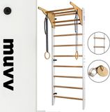MUVV Gymnastiek ladder 220x80 cm - Beuken Hout - Wit