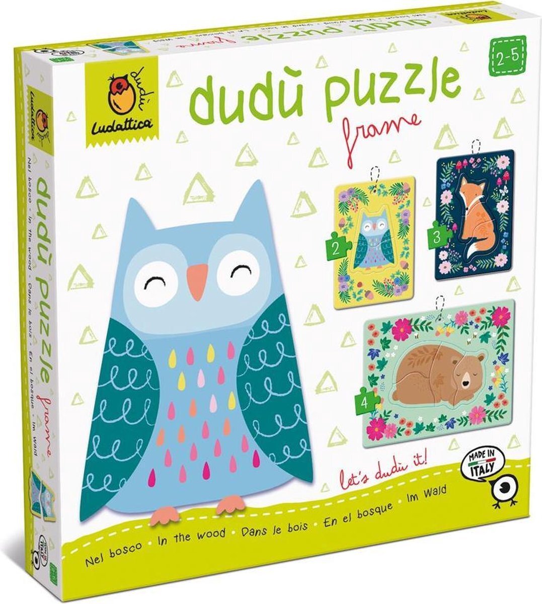 Ludattica Form-puzzel Woodland junior 22,5 cm hout 9-delig