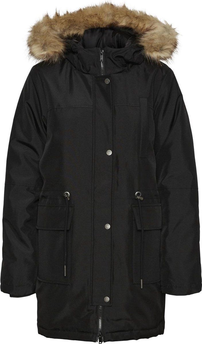 Noisy May NMMOLLY L/S PARKA NOOS Dames Jas - Maat XS - Zwart