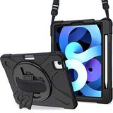 Procase Hoes voor iPad Air 4 10.9" 2020 / iPad Pro 11" 2020 / iPad Pro 11" 2018 Case, met Riem Potloodhouder, Zware Schokbestendige Hybride Robuuste Hoes, met Handvat Schouderriem Standaard -Zwart
