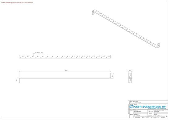 GB Muurplaathaak 900 30 x 5mm verzinkt band 04035