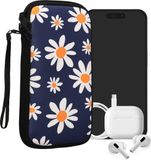 kwmobile hoesje voor smartphones XXL - 7" - hoes van Neopreen - Madeliefjes design - blauw / wit / geel