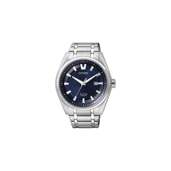 Citizen Super Titanium Herenhorloge AW1240-57L - Zilverkleurig/Blauw - Titanium - 42 mm - Solar