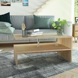 vidaXL Salontafel 90x59x42 cm spaanplaat eiken - 8718475583608