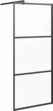 vidaXL Inloopdouchewand - 80x195 cm - mat - ESG-glas - zwart