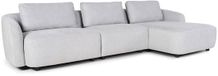Hioshop Bergen canapé 2 places méridienne droite gris clair