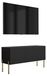 3E 3xE living.com 3xE living TV-meubel op poten 100 cm, geribbelde voorkant, mat zwart, gouden poten
