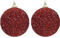 Decoris Kaemingk B.V. 2x Kerst rode glitter/kralen kerstballen 8 cm kunststof