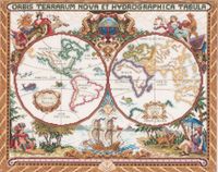 Janlynn Olde World Map Counted Cross Stitch Kit