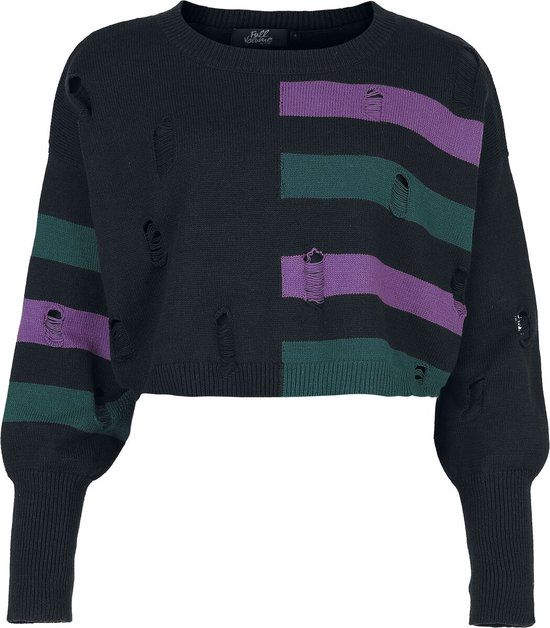 Full Volume by EMP Full Volume Zwarte trui met destroyed-effecten - Dames - XL