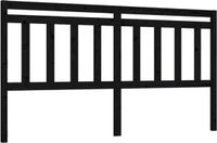 vidaXL Hoofdbord - 206x4x100 cm - Massief Grenenhout - Zwart