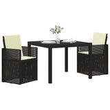 vidaXL Tuin Eettafel Set 3 st Antraciet- en crèmekleurig PP