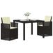 vidaXL Tuin Eettafel Set 3 st Antraciet- en crèmekleurig PP