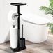 Azomor® Toiletset en papierhouder met borstel in roestvrij staal voor badkamer