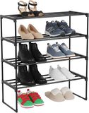 Merkloos / Sans marque Relaxdays schoenenrek, verschillende maten, metalen rek, kunststof plank, smal, zwart